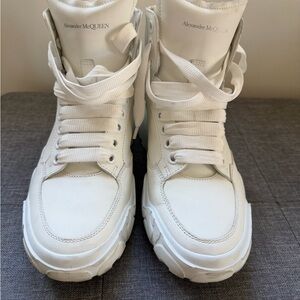 Alexander McQueen Ivory High-Top Sneakers